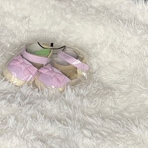 Brand new pink and white stripped baby casual shoes